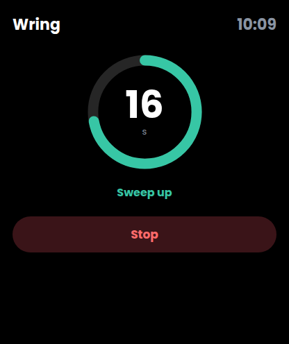 Wring on Apple Watch running a cycle